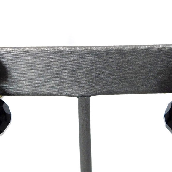 Drop Dangle Black Faceted Beaded Clip on Earrings - Picture 3 of 4